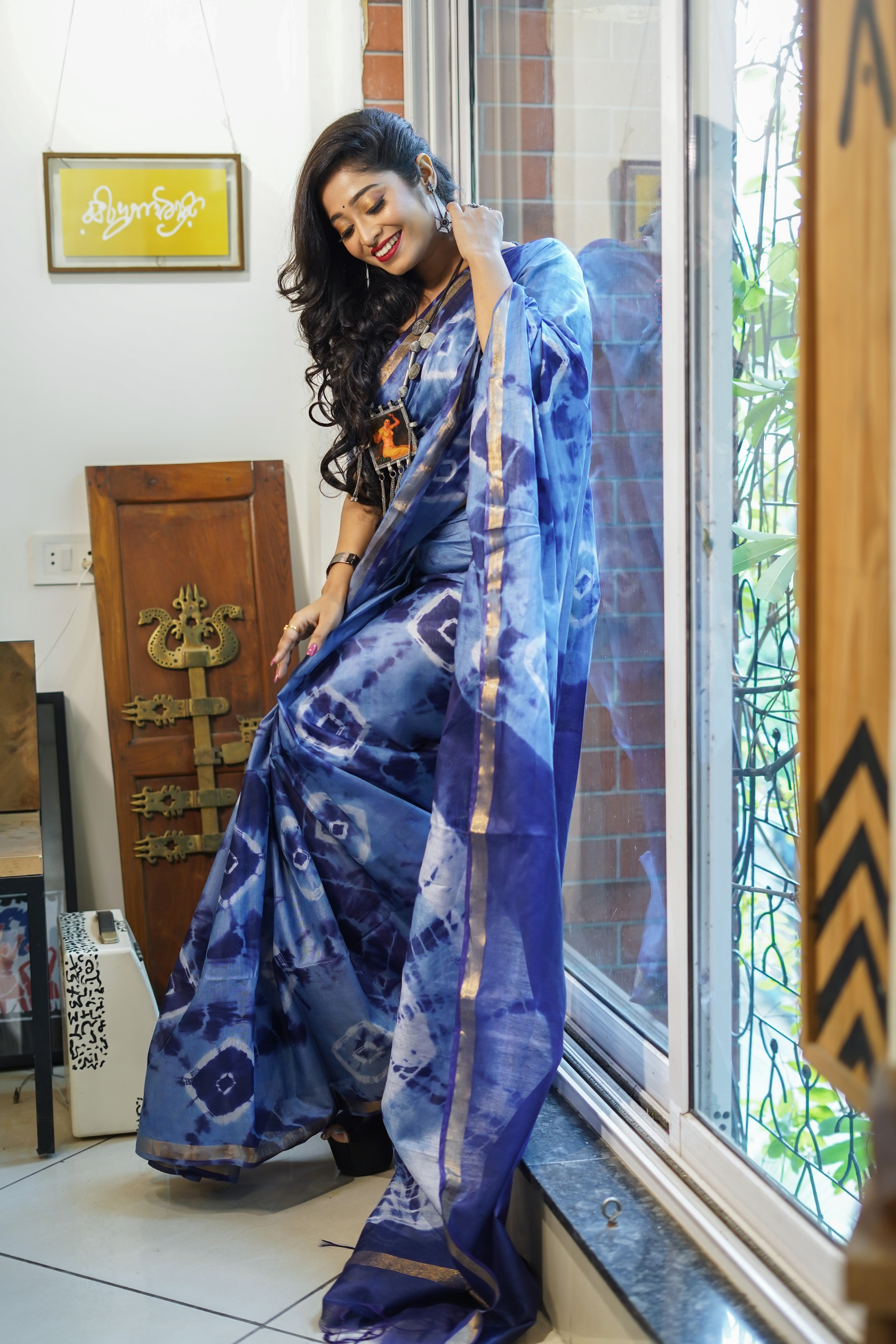 Blue Knot pure chanderi silk saree