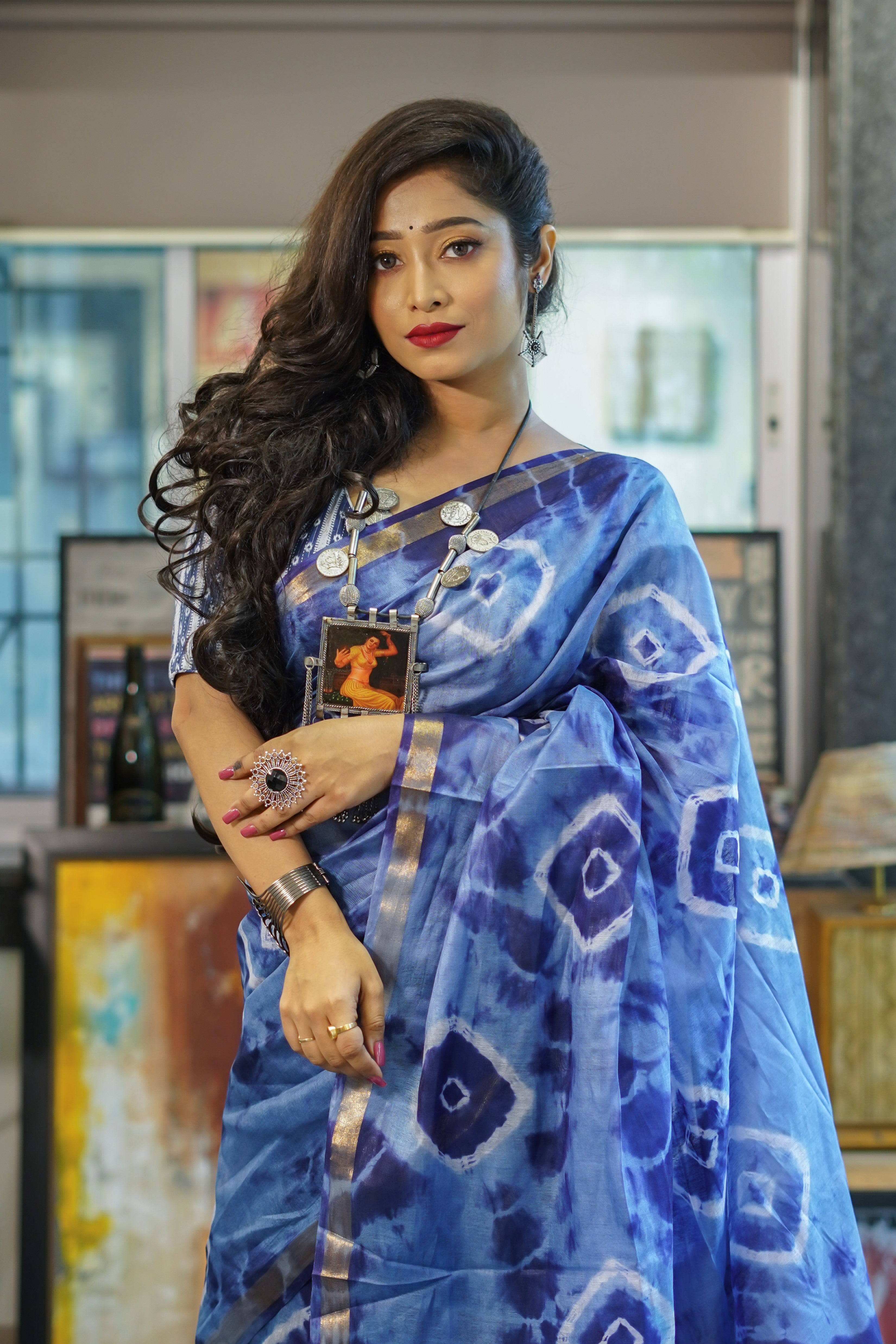 Blue Knot pure chanderi silk saree