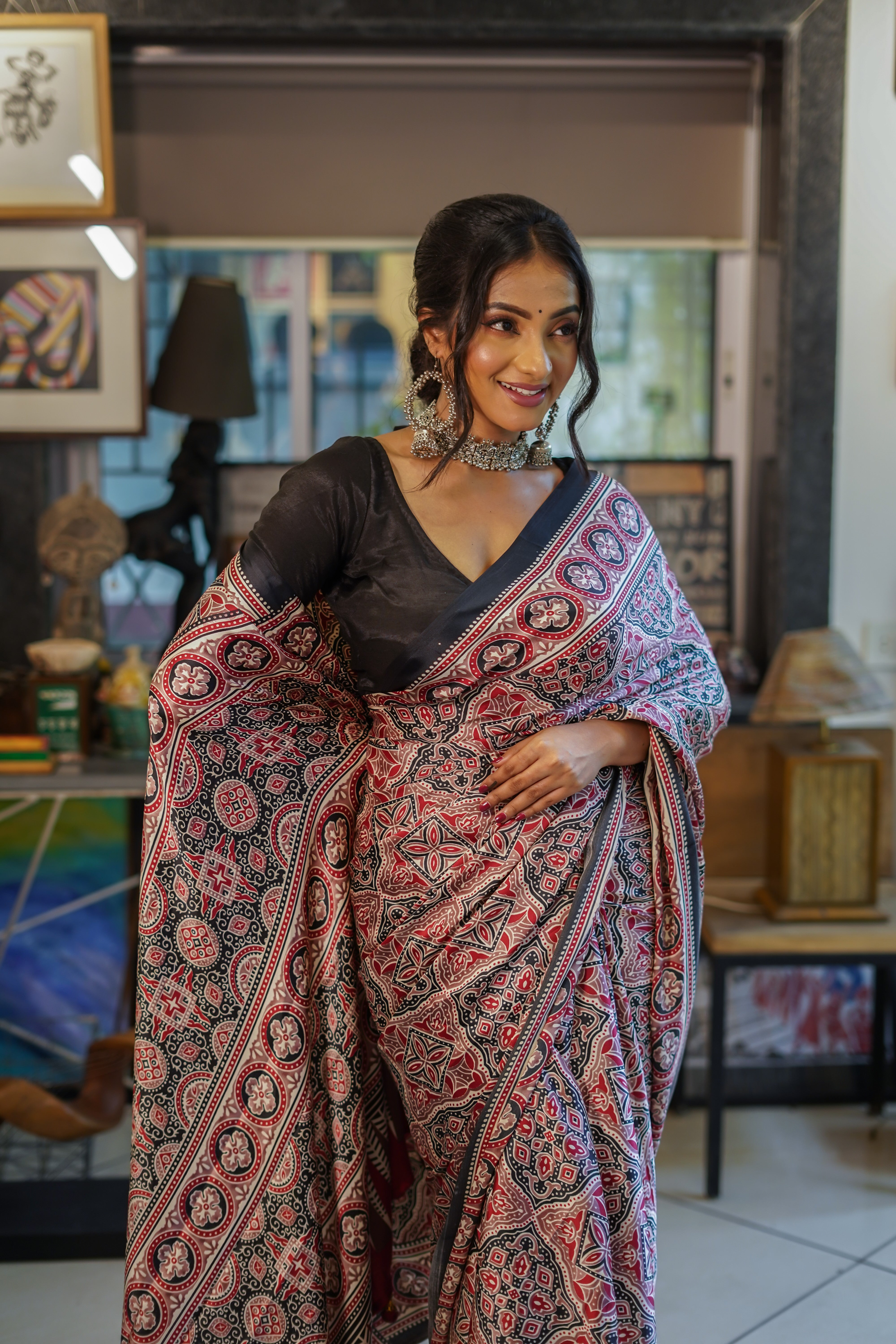 Maroon Pure Satin Silk Saree