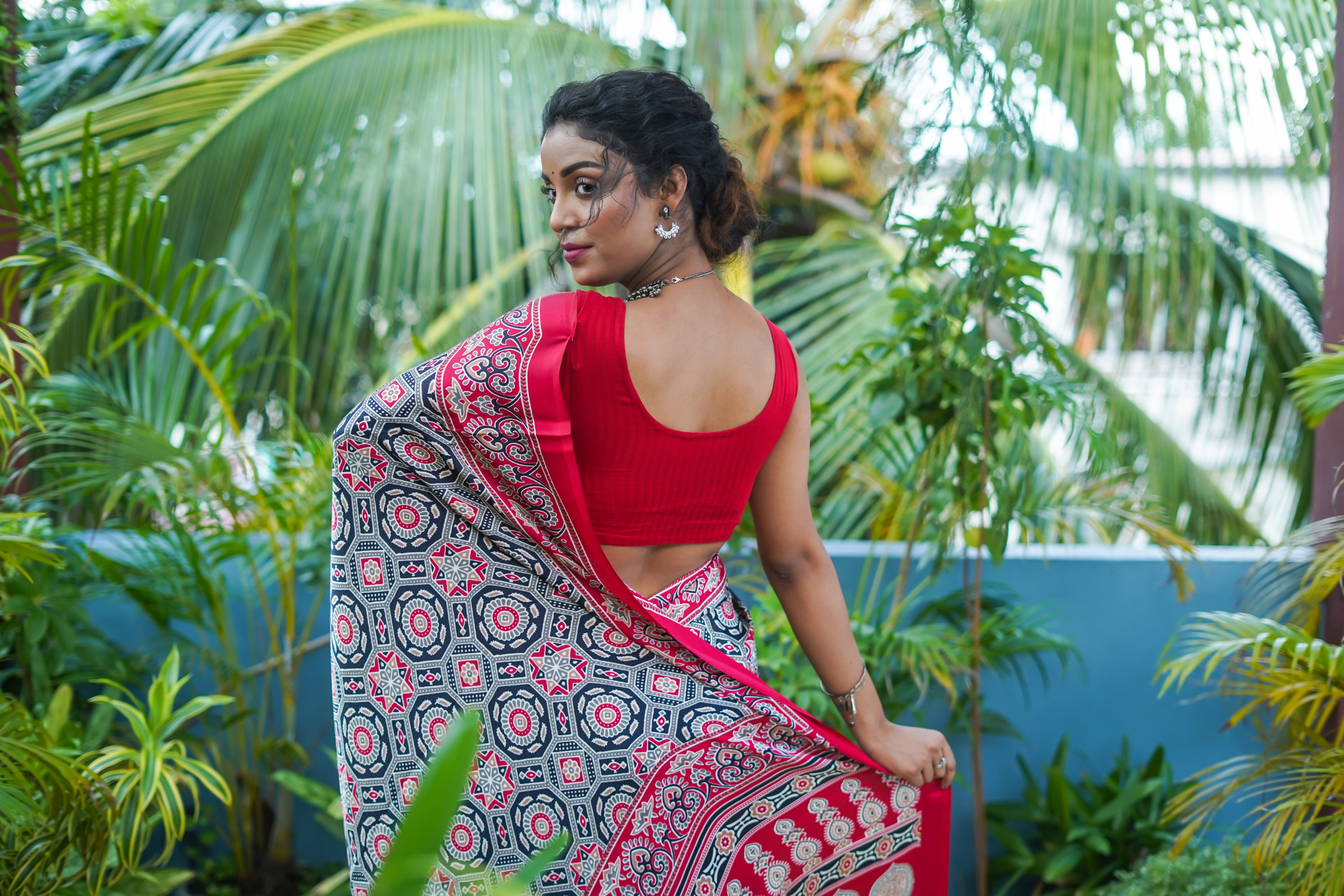 Red Pure Satin Silk Saree